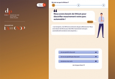Débat public Projet de mine de Lithium - Parcours « Mon avis en 10 minutes »