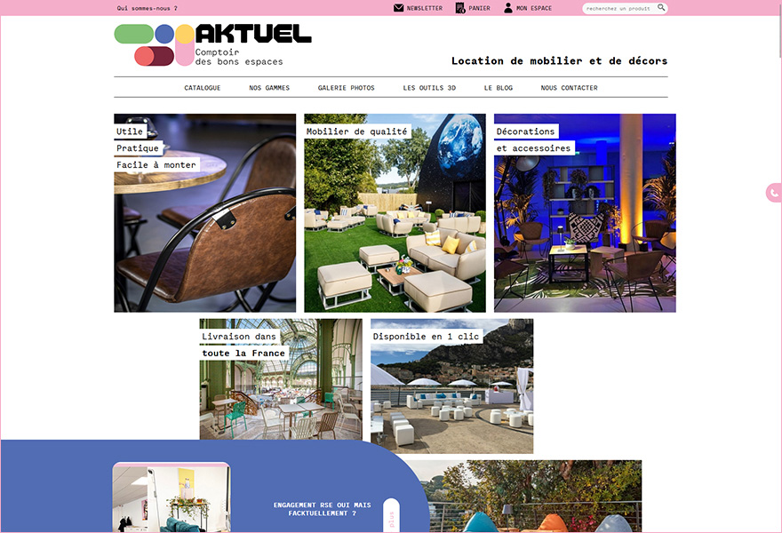 Page du site Internet de la société Aktuel